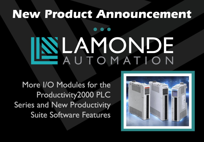New Product Announcement: More I/O Modules for the Productivity2000 PLC Series and New Productivity Suite Software Features