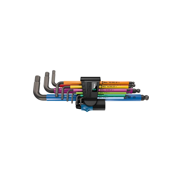 05022210001 Wera 950/9 Hex-Plus Multicolour HF 1 L-key set, metric, BlackLaser, with holding function