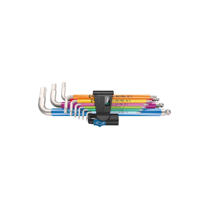 05022699001 WERA 3950/9 Hex-Plus Multicolour HF Stainless 1 L-key set, metric, stainless steel, with holding function