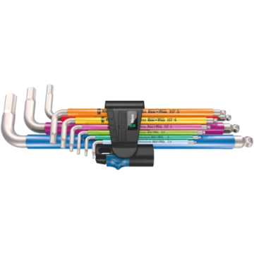 05022699001 WERA 3950/9 Hex-Plus Multicolour HF Stainless 1 L-key set, metric, stainless steel, with holding function