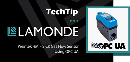 TechTip: Connecting to a SICK FTMg Flow Sensor Using a Weintek HMI As An OPC UA Client